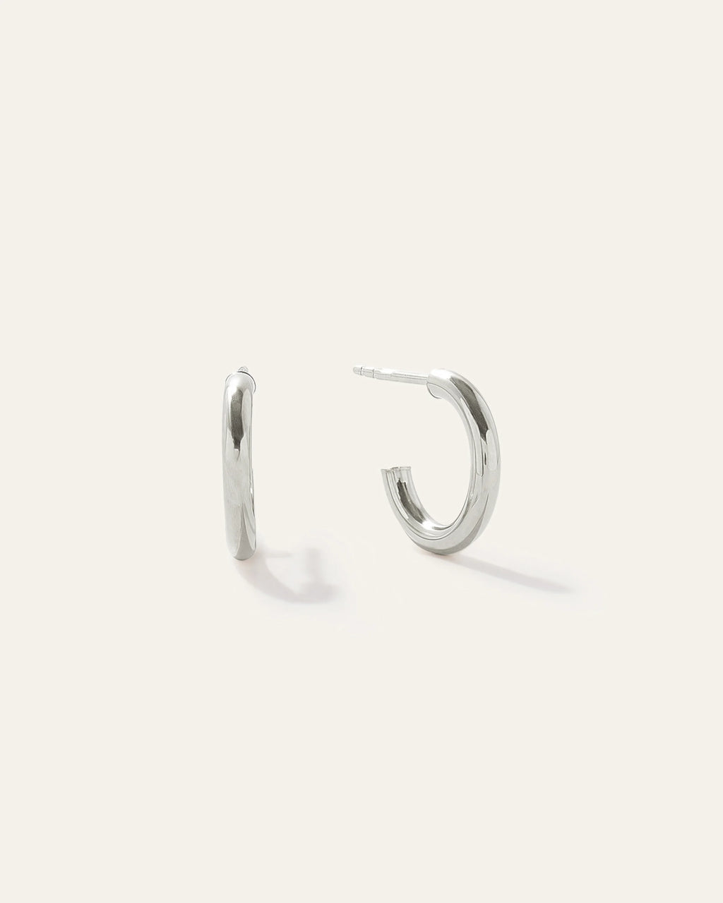 14K Gold Half Huggie Hoops - One Size / Yellow Gold