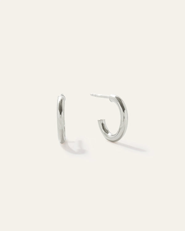 14K Gold Half Huggie Hoops - One Size / Yellow Gold
