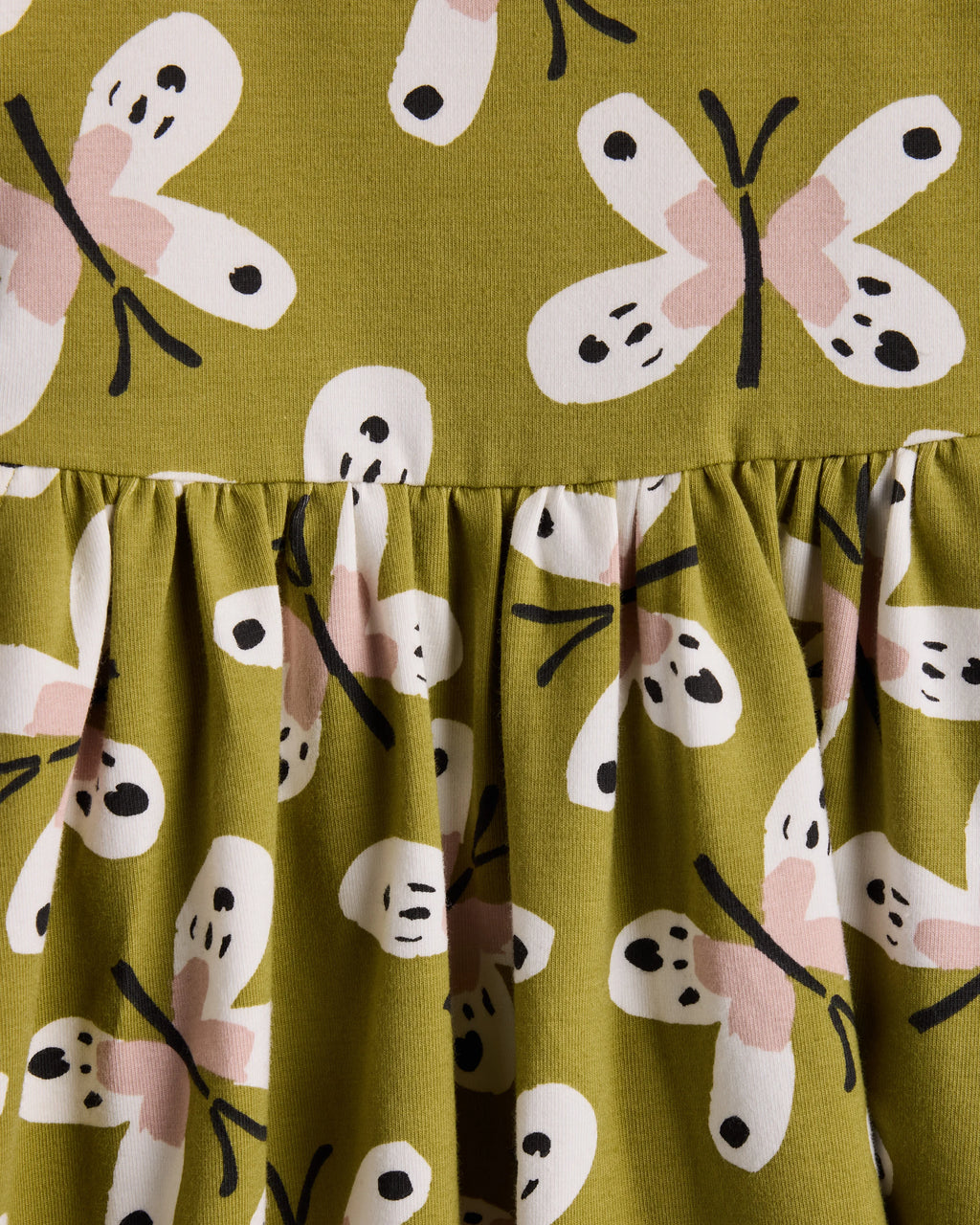 Organic Cotton Long Sleeve Skater Dress - 0-3M / Flower Buds