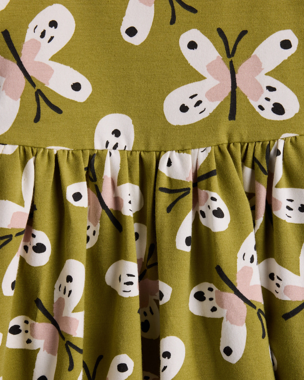 Organic Cotton Long Sleeve Skater Dress - 0-3M / Flower Buds