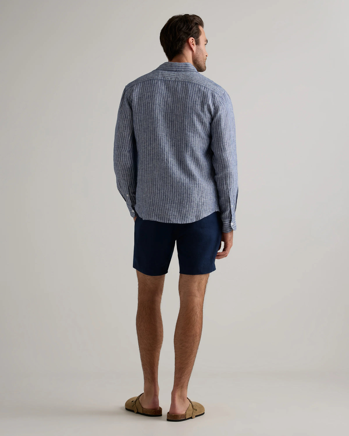 100% European Linen Relaxed Long Sleeve Shirt - XS / Flax