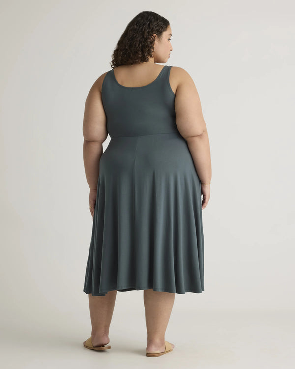 Tencel Jersey Fit & Flare Dress - 1X / Brown