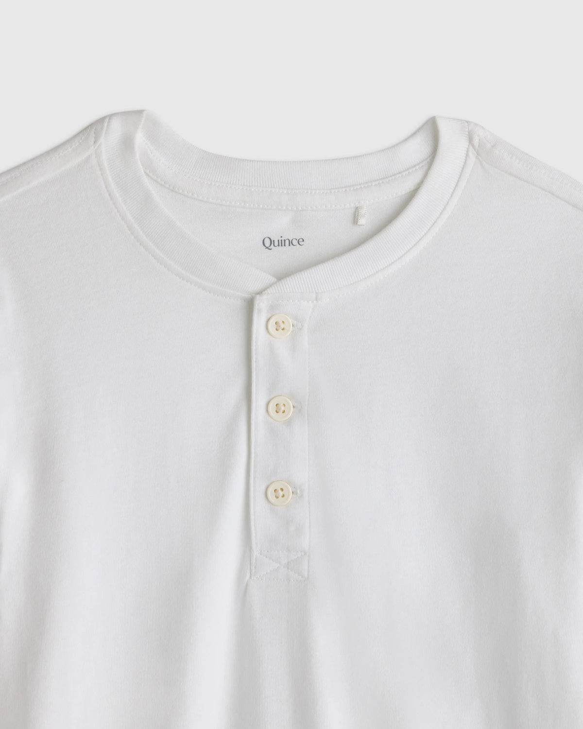 100% Organic Cotton Long Sleeve Henley Tee - 6 / Oatmeal Stripe
