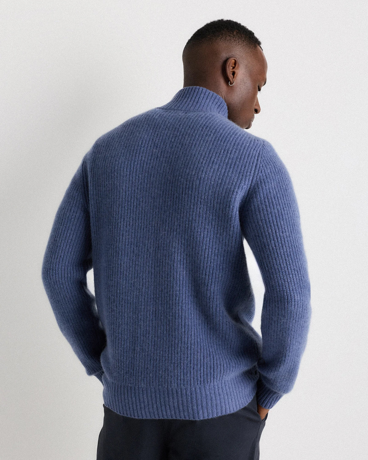 Mongolian Cashmere Fisherman Full Zip Sweater - S / Teak