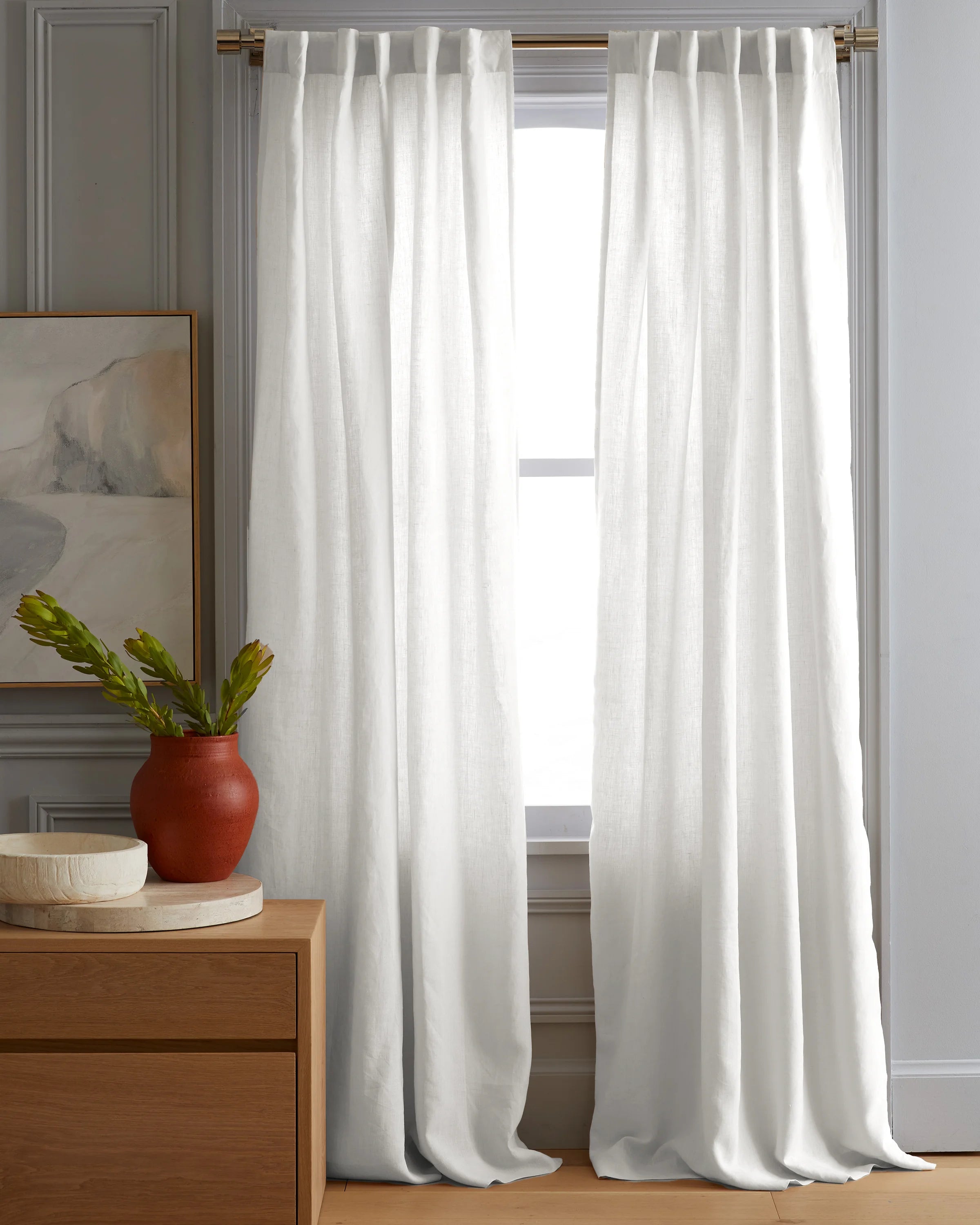 European Linen Curtain - Single Panel - 48x84 / Flax Secondary image