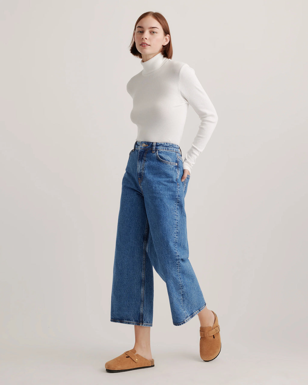 Water Repellent Suede Clog Mule - 5 / Dune
