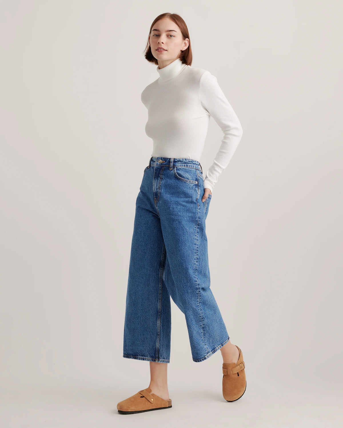 Water Repellent Suede Clog Mule - 5 / Dune