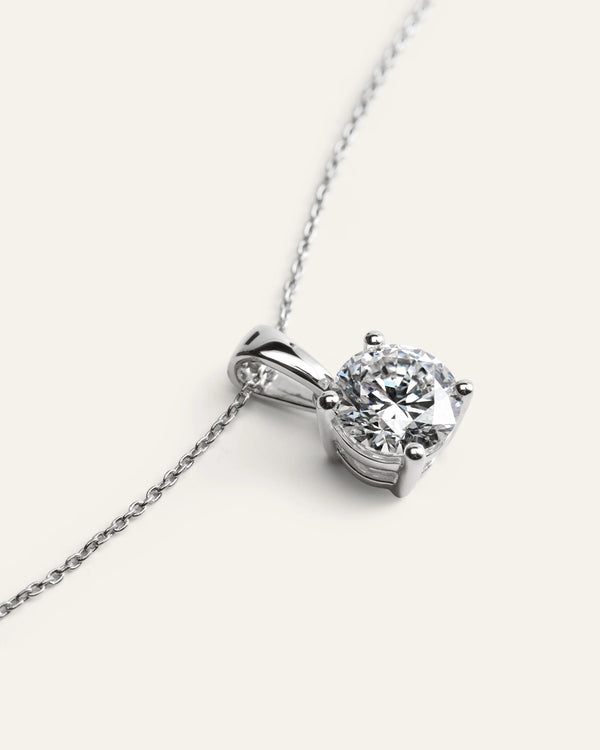 14K Gold Lab Grown Diamond Solitaire Pendant - 2ct - One Size / Yellow Gold