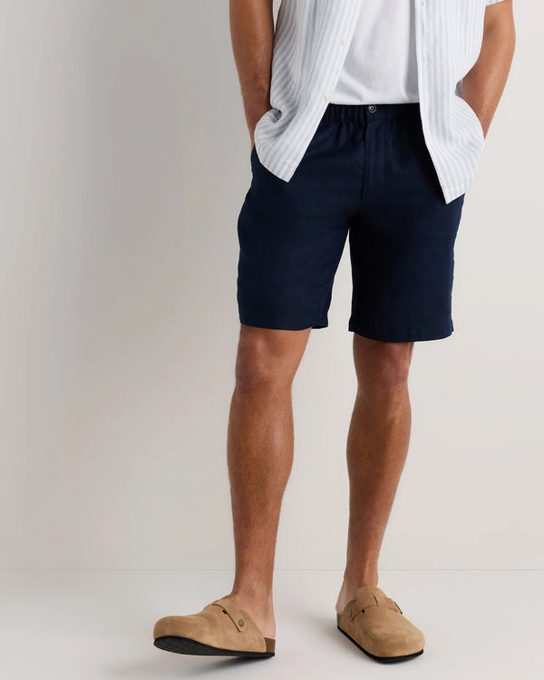 100% European Linen Shorts - 9" - S / Black