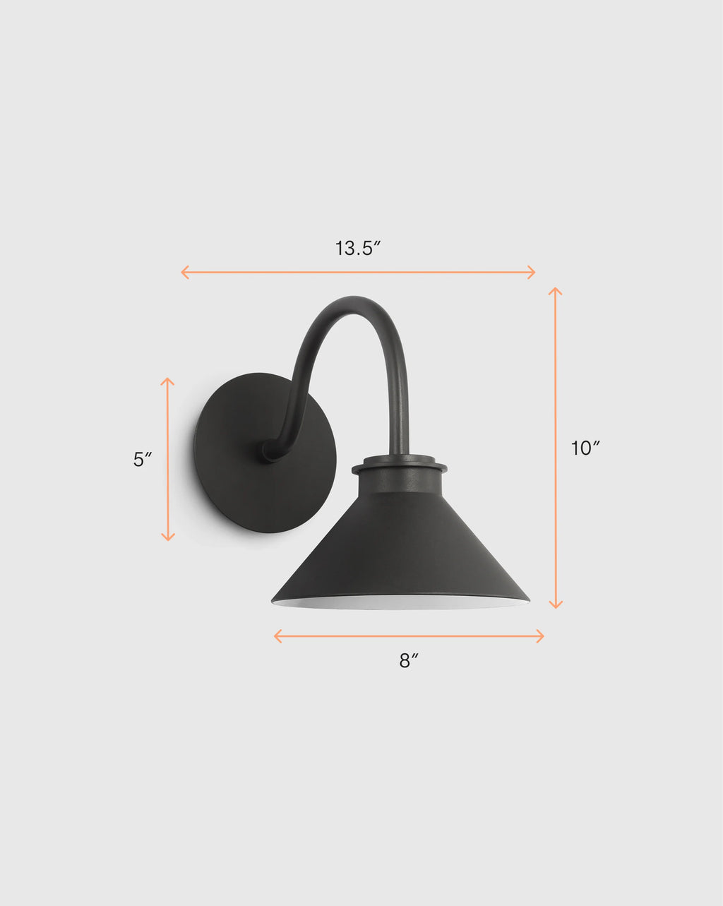 Contemporary Steel Indoor/Outdoor Barn Sconce - Small / Black