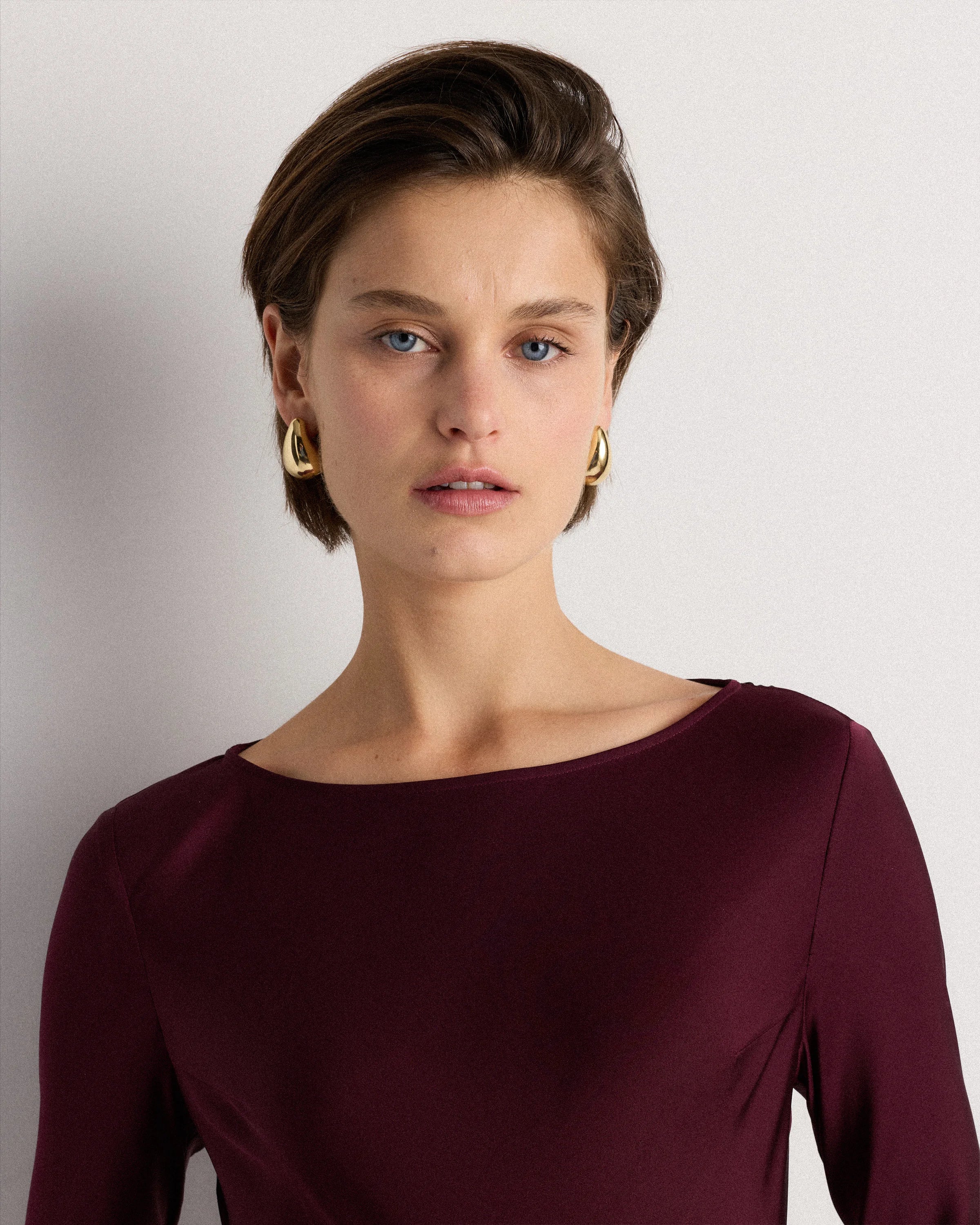 Washable Stretch Silk Long Sleeve Maxi Dress - XS / Wine Tasting Red Secondary image