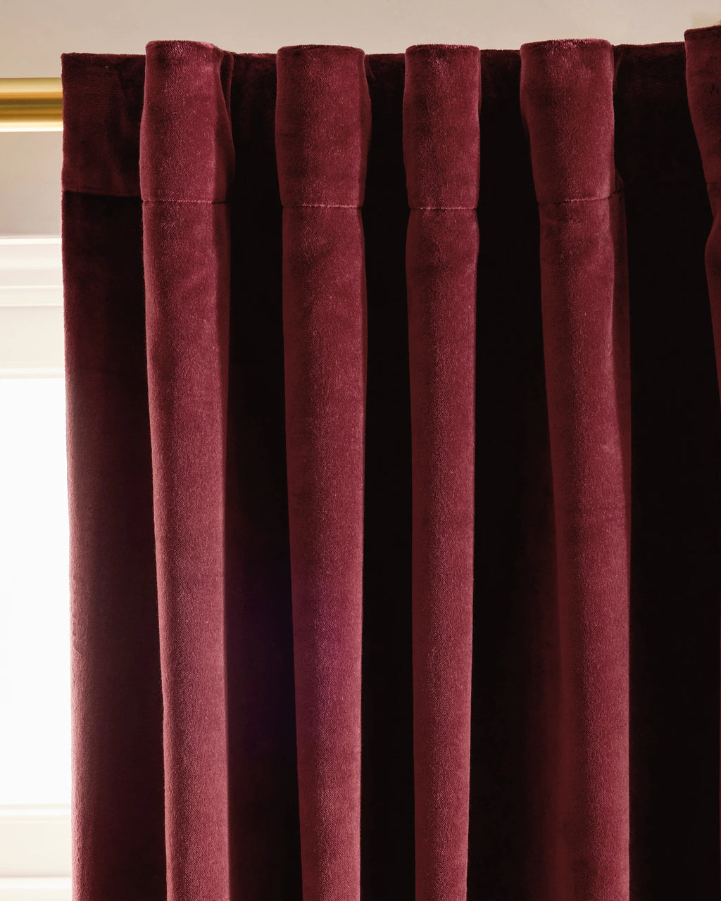 Cotton Velvet Curtain - Single Panel - 48x84 / Ivory