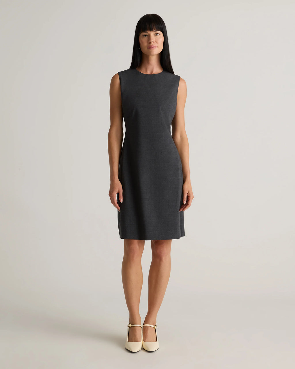 Italian Wool Sleeveless Dress - 0 / Grey Melange
