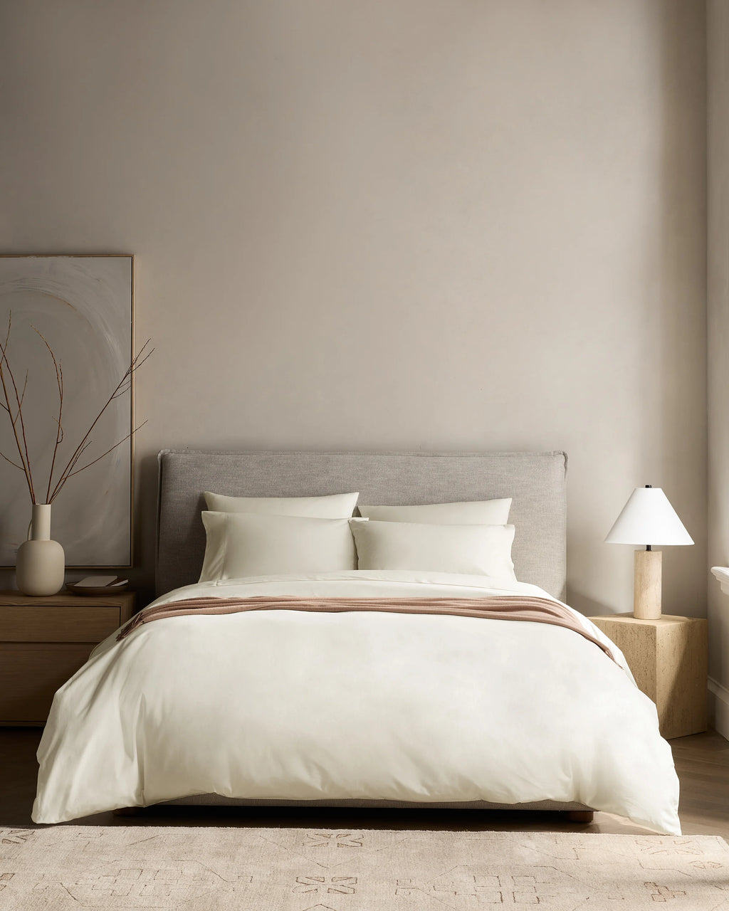 Organic Crisp Percale Duvet Cover Set - Twin / Espresso