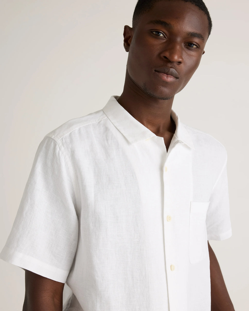 100% European Linen Camp Shirt - XS / Sky Blue Mariner Stripe