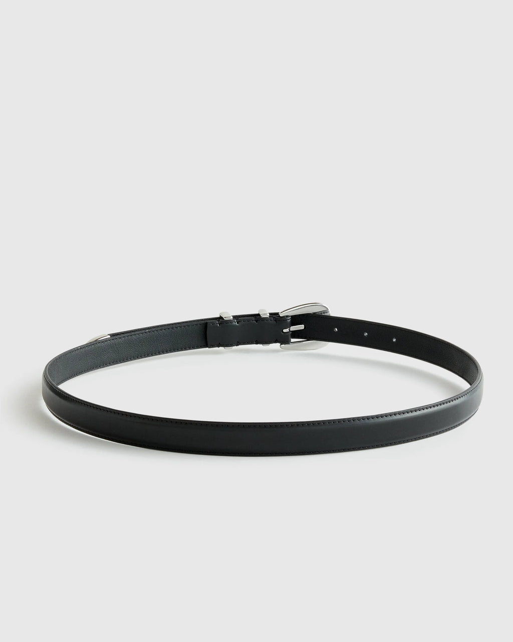 Lola European Leather Western Skinny Belt - XS / Black/Gold