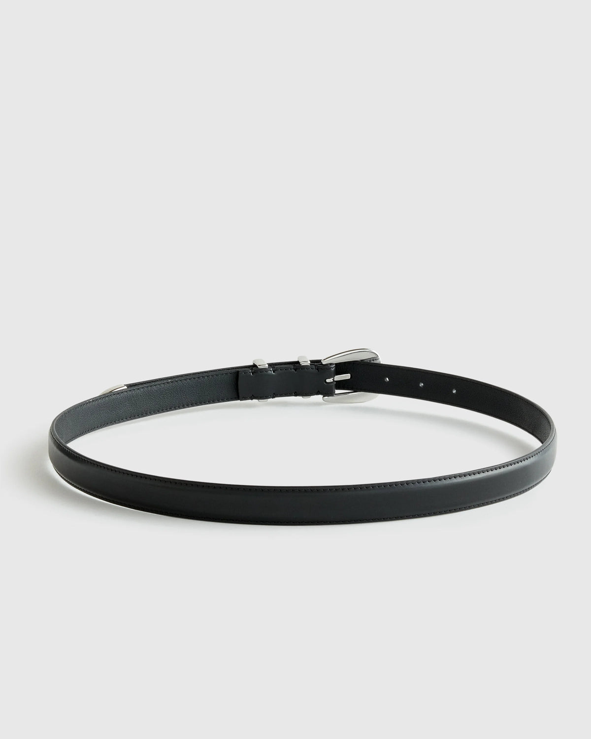 Lola European Leather Western Skinny Belt - XS / Black/Gold