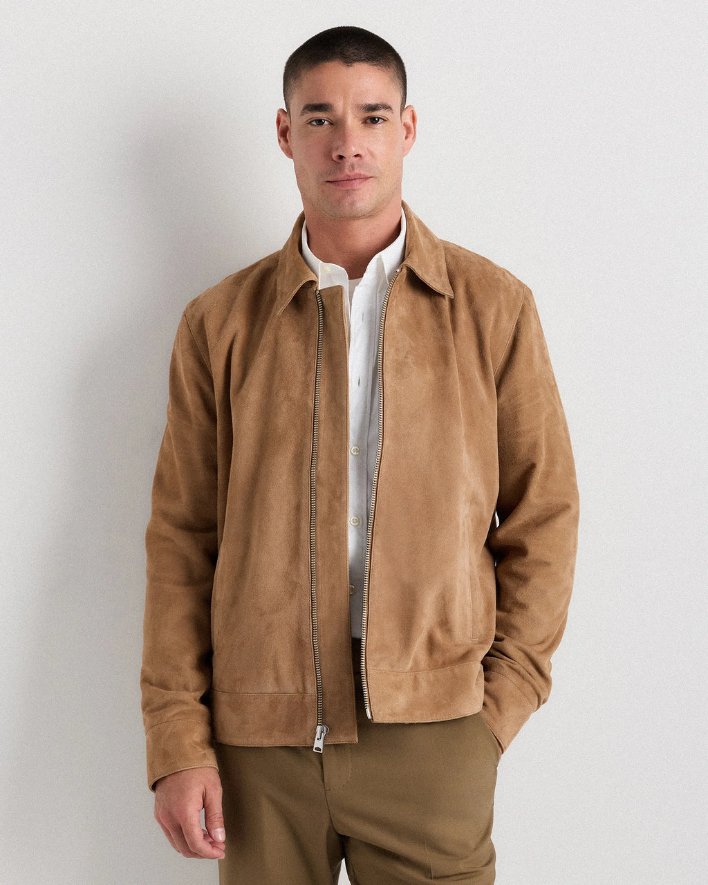 100% Suede Harrington Jacket - S / True Black