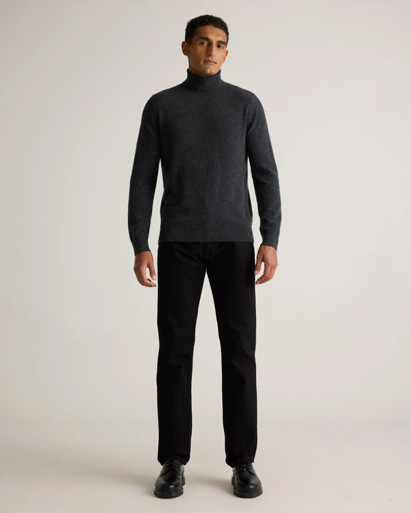 Mongolian Cashmere Turtleneck Sweater - S / Black