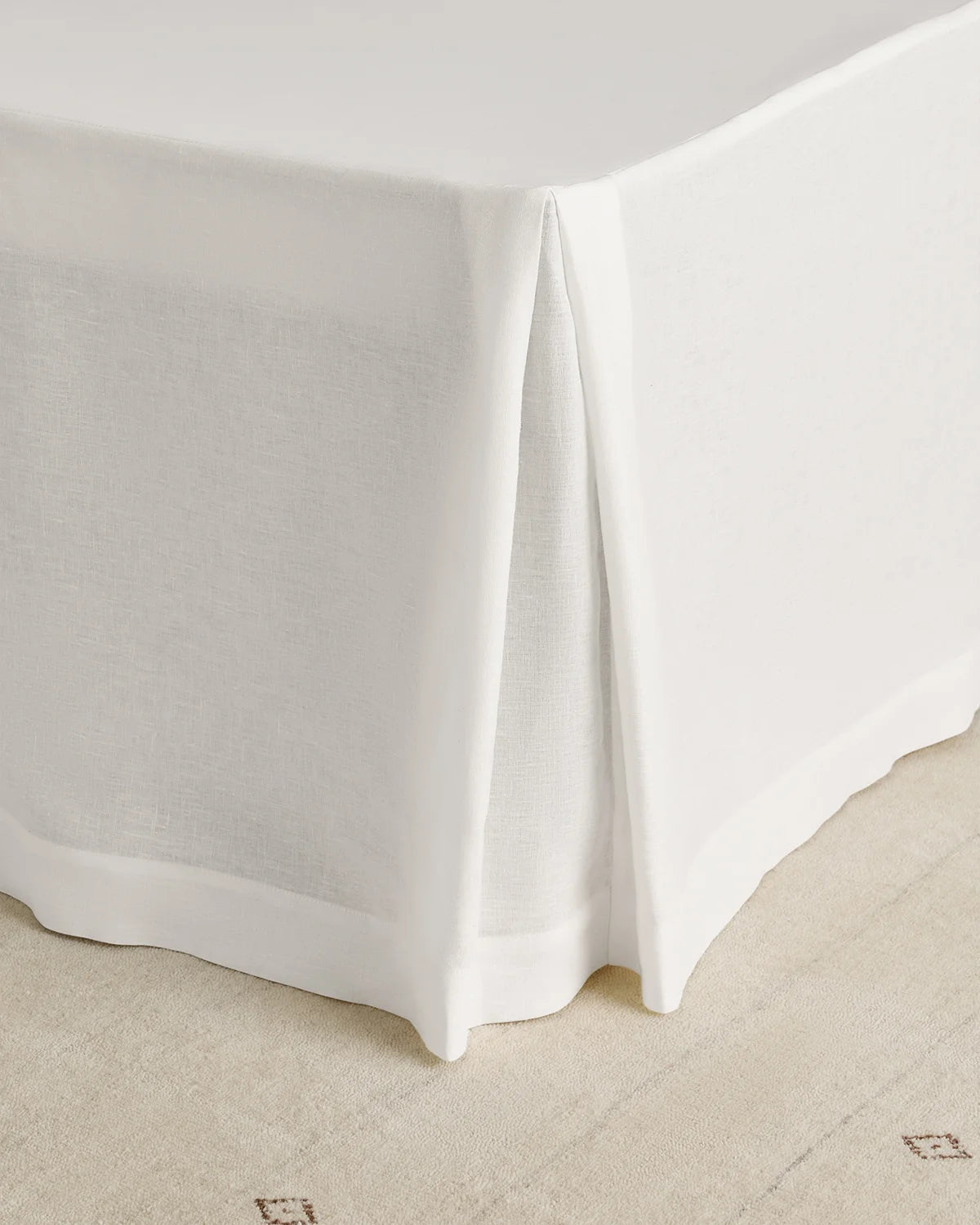 European Linen Bed Skirt - Twin / White Main image