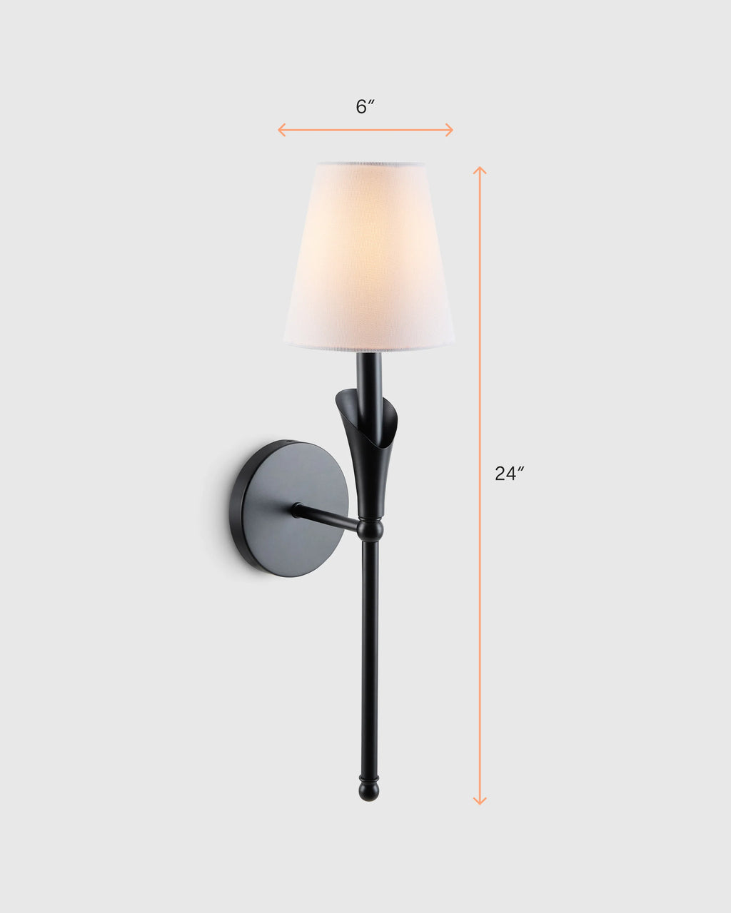 Flora Iron Sconce with Linen Shade - One Size / Brass