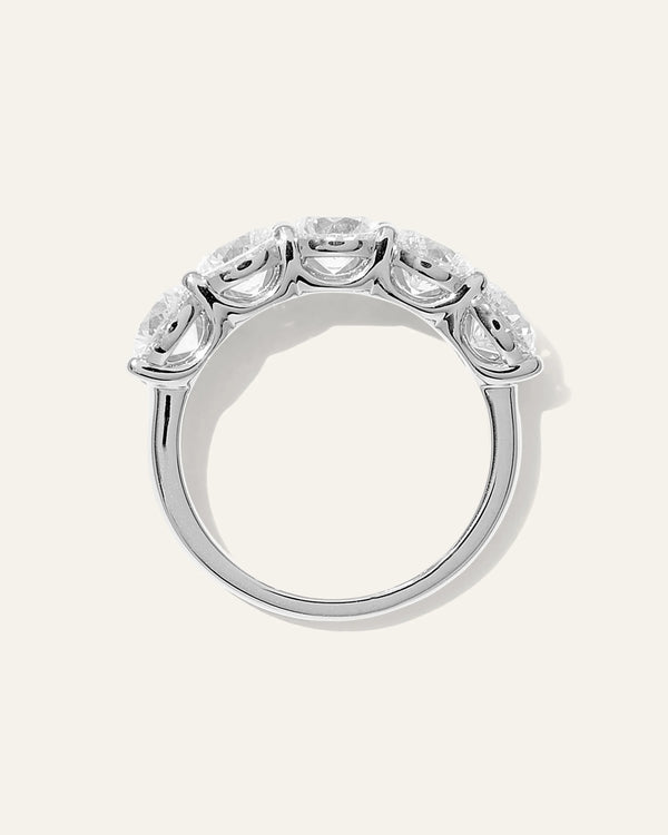 Lab Grown Diamond Five Stone Band - 4 / Yellow Gold