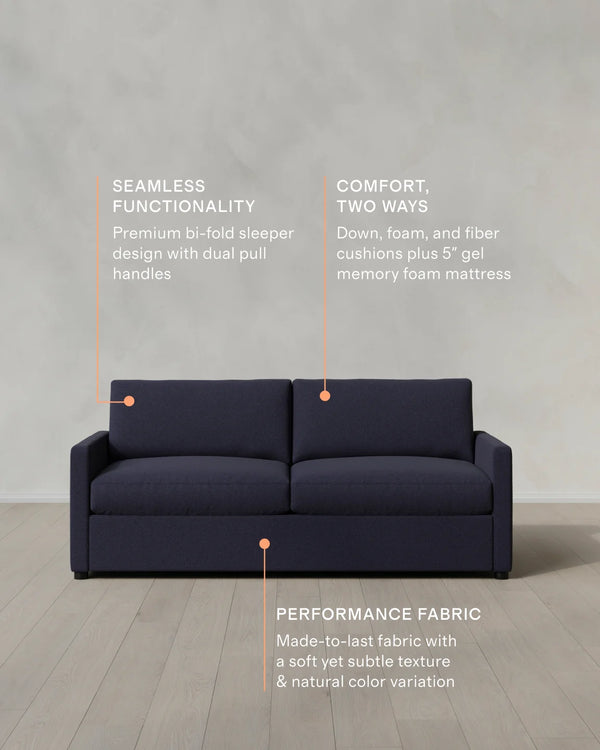 Brennan Sleeper Sofa in Performance Basketweave - Queen / Flax