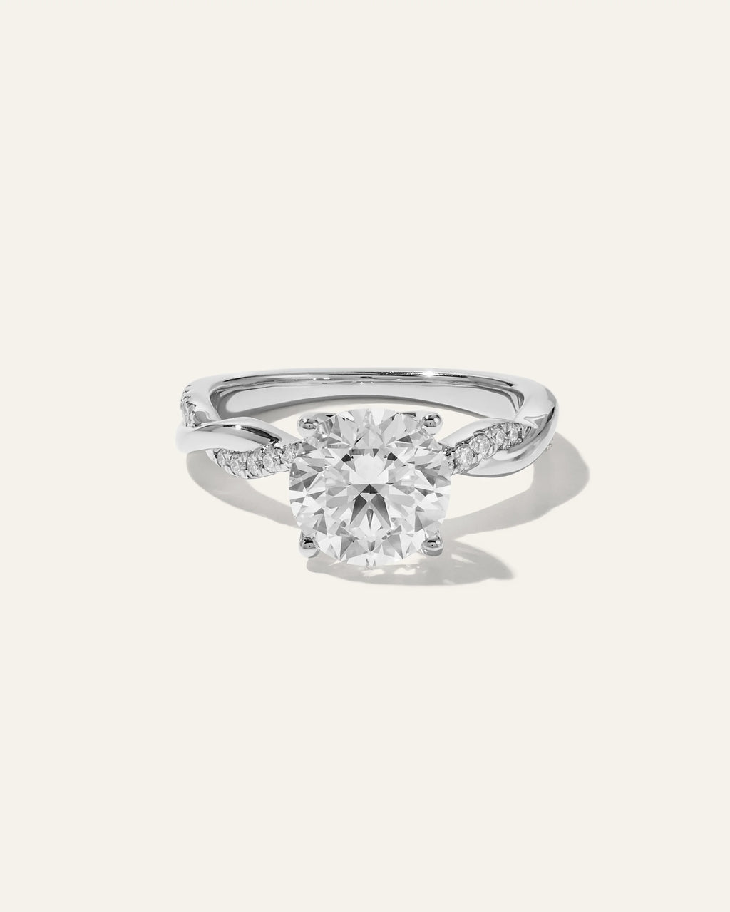 Lab Grown Diamond Round Twisted Engagement Ring - 2.5ct - 4 / Yellow Gold