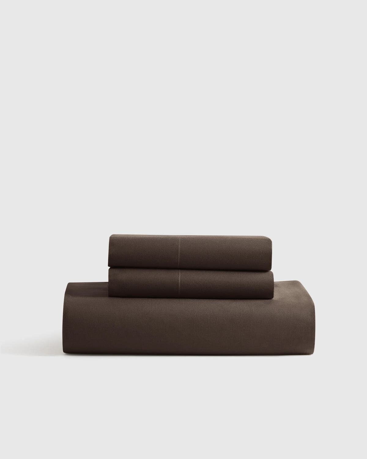 Organic Crisp Percale Fitted Sheet Set - Twin / Espresso Main image
