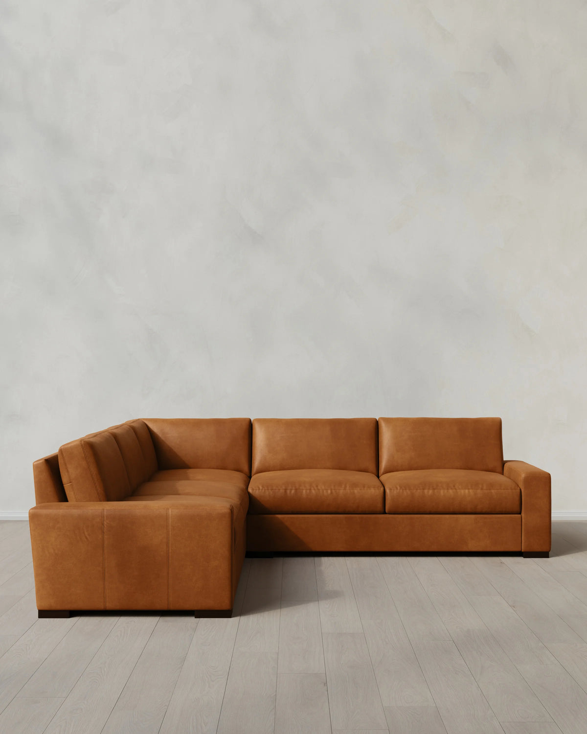 Stillman L Sectional in Leather - 116x116 / Auburn Main image