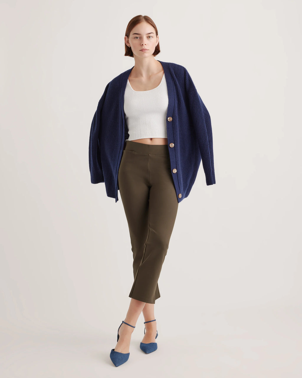 Ultra-Stretch Ponte Kick Flare Pants - XS / Olive