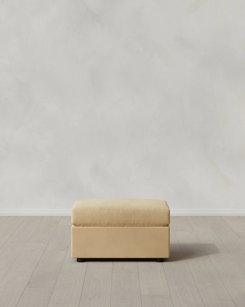 Brennan Ottoman in Performance Velvet - One Size / Taupe