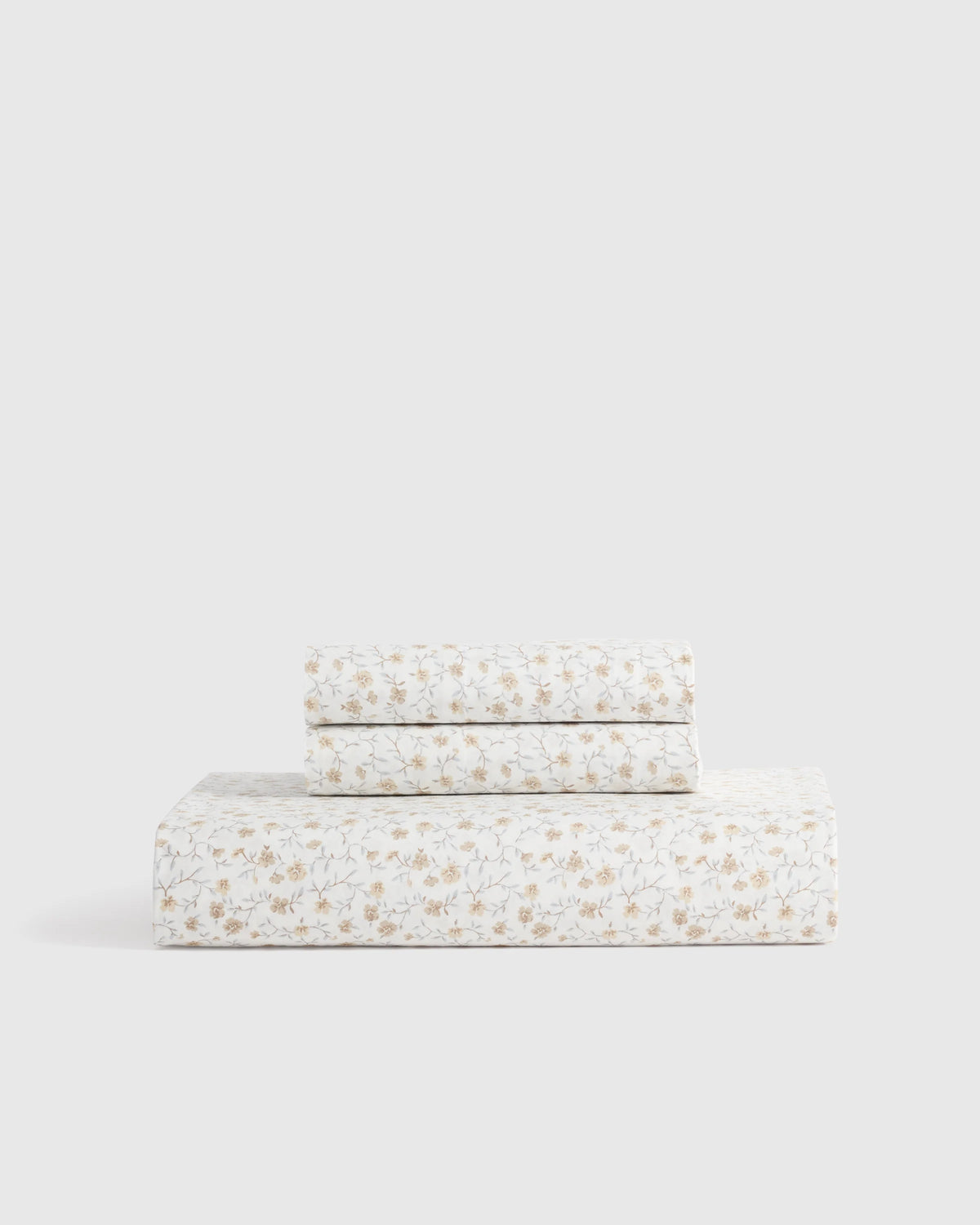 Organic Crisp Percale Floral Fitted Sheet Set - Twin / Toffee Florette Main image
