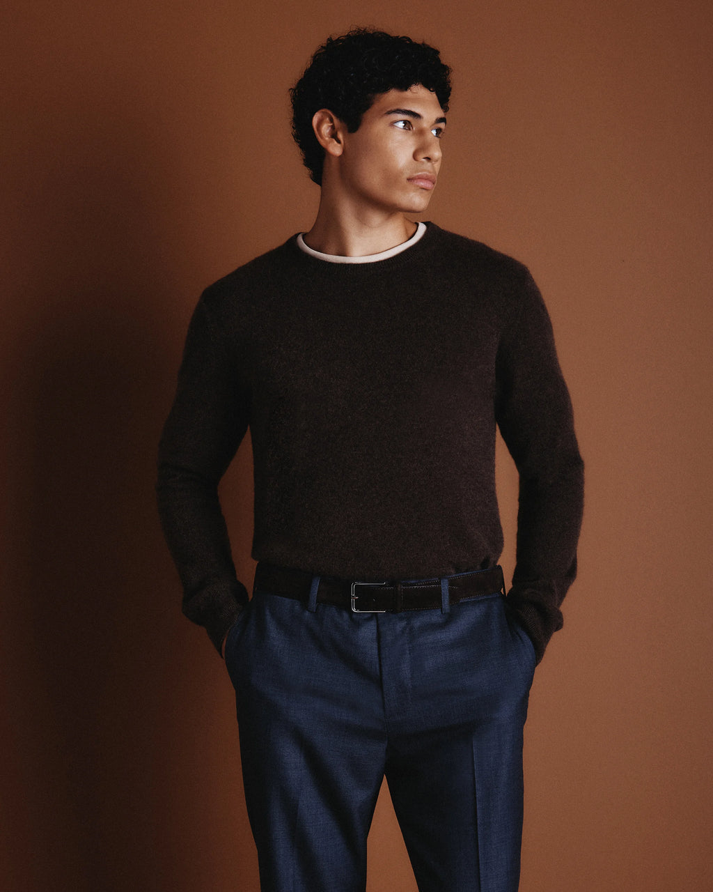 Mongolian Cashmere Crewneck Sweater - XS / Black