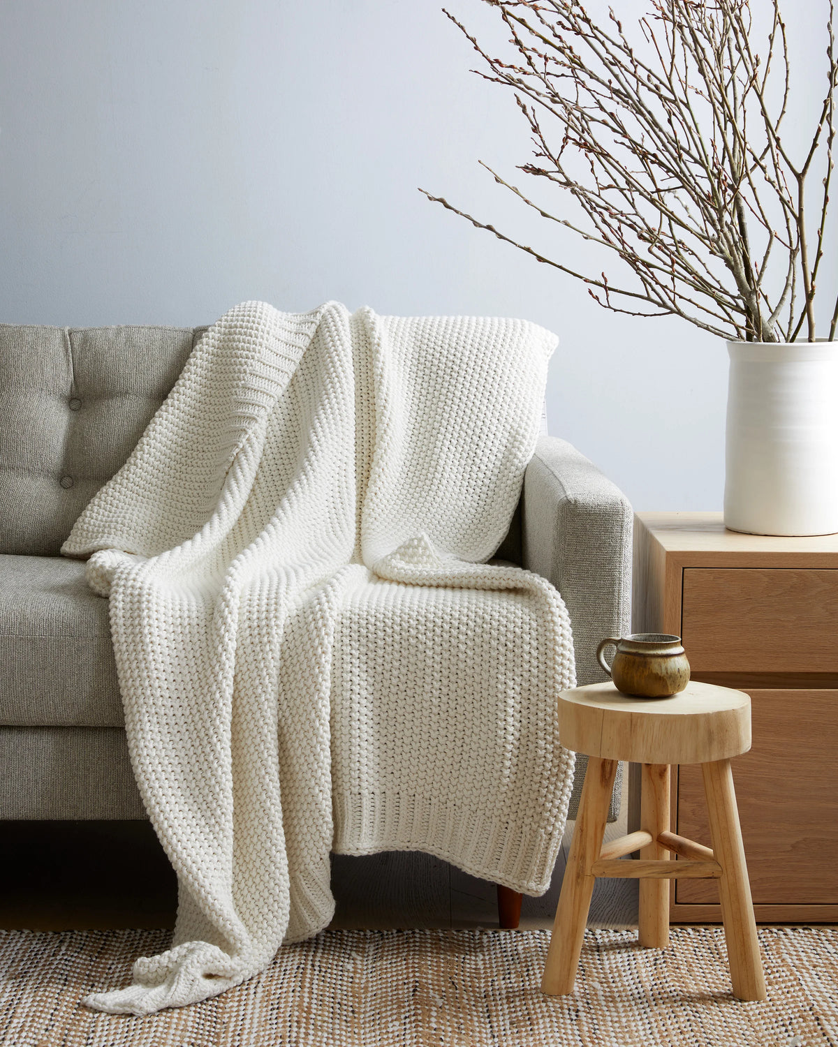 Cotton Fisherman Throw - 50x60 / Espresso