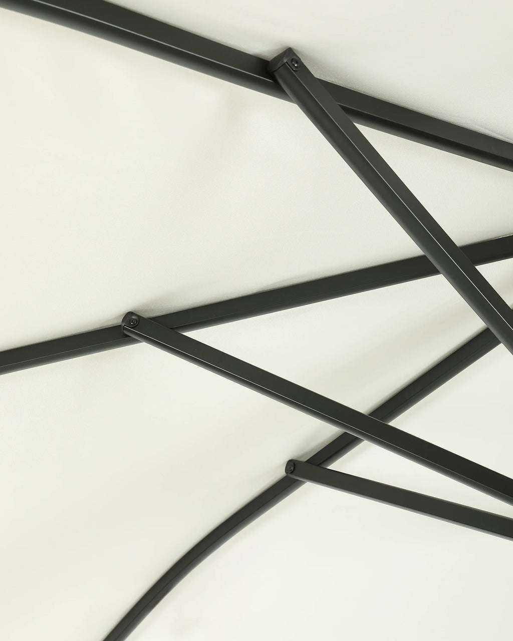 9' Round Sunbrella Outdoor Umbrella and Base - One Size / Natural/Black