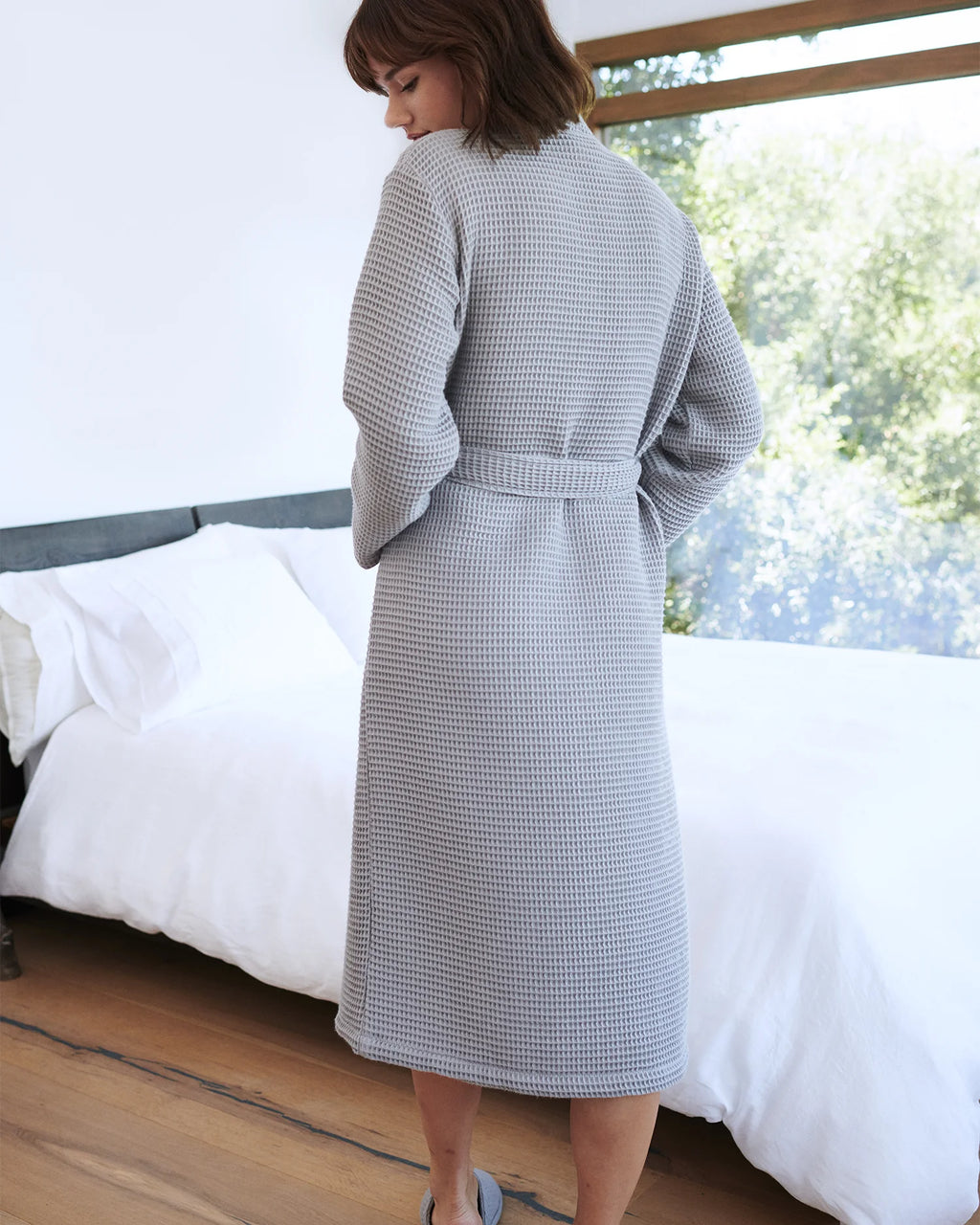 Organic Turkish Waffle Robe - XS / White