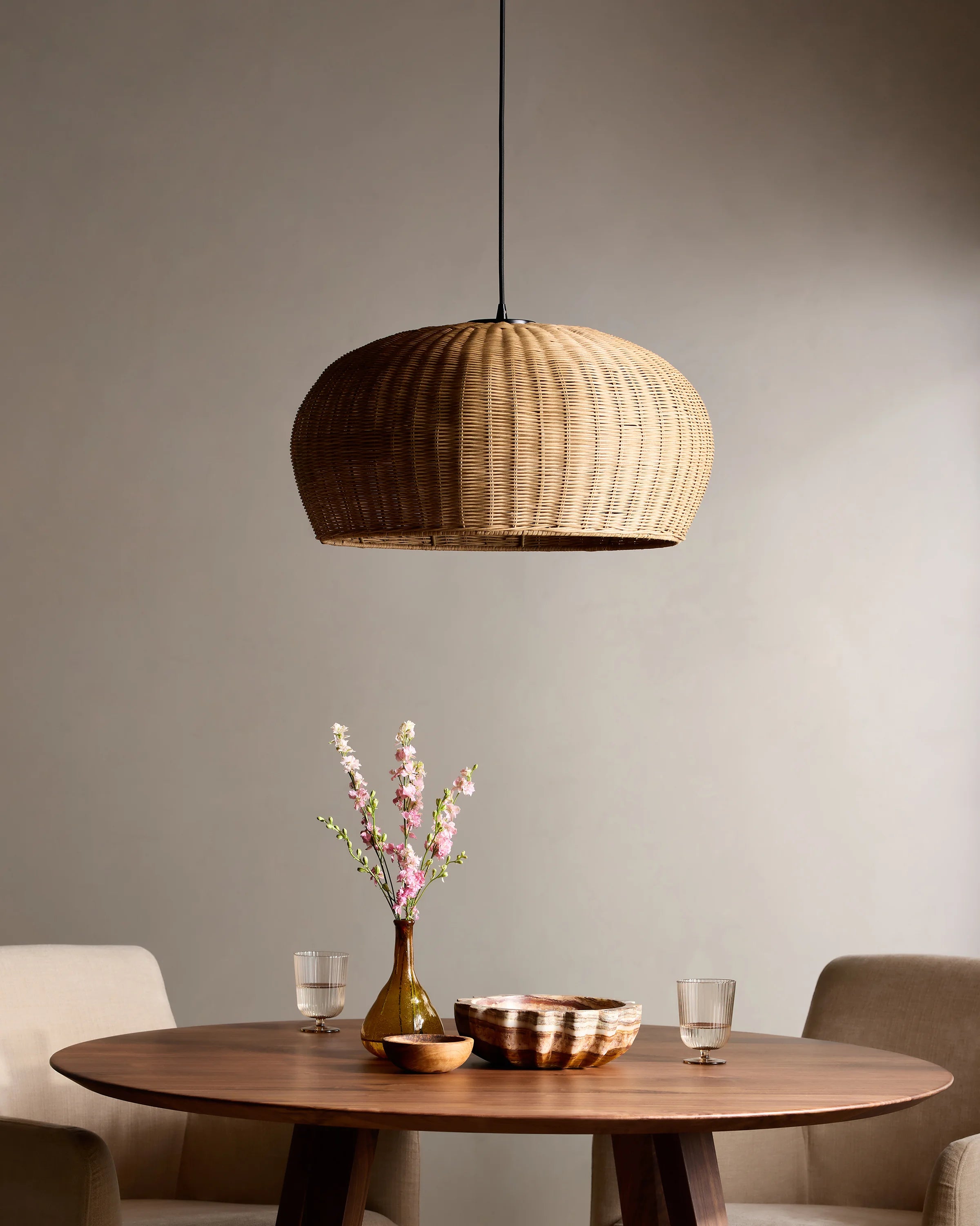 Natural Rattan Dome Pendant Light - One Size / Natural Secondary image