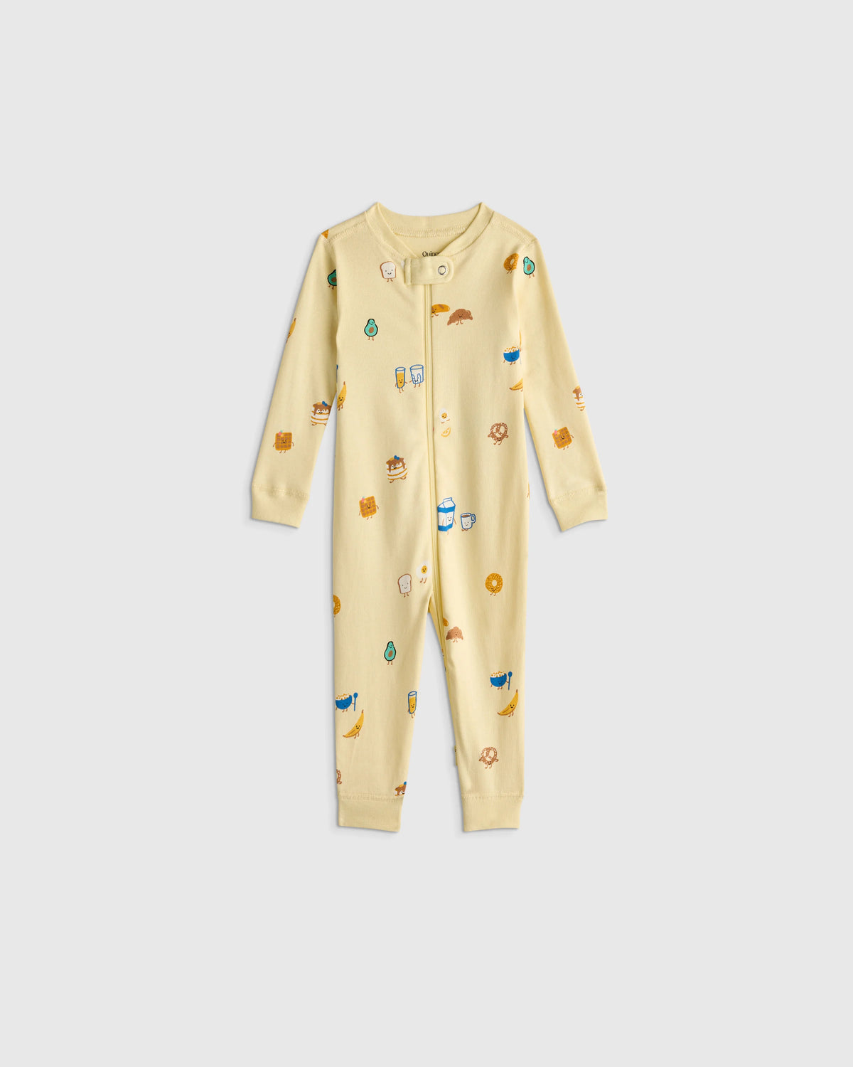 100% Organic Cotton One Piece Pajama - 0-3M / Navy Stripe