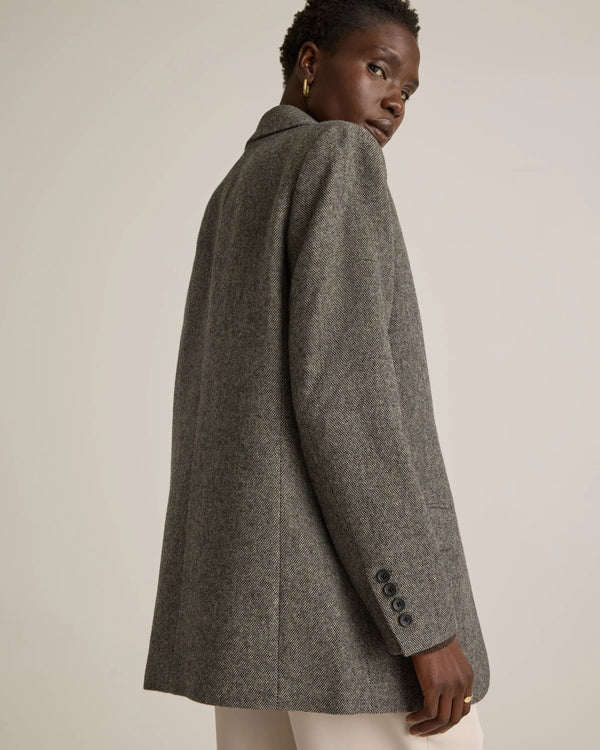 Italian Wool Oversized Blazer - XS / Textured Brown