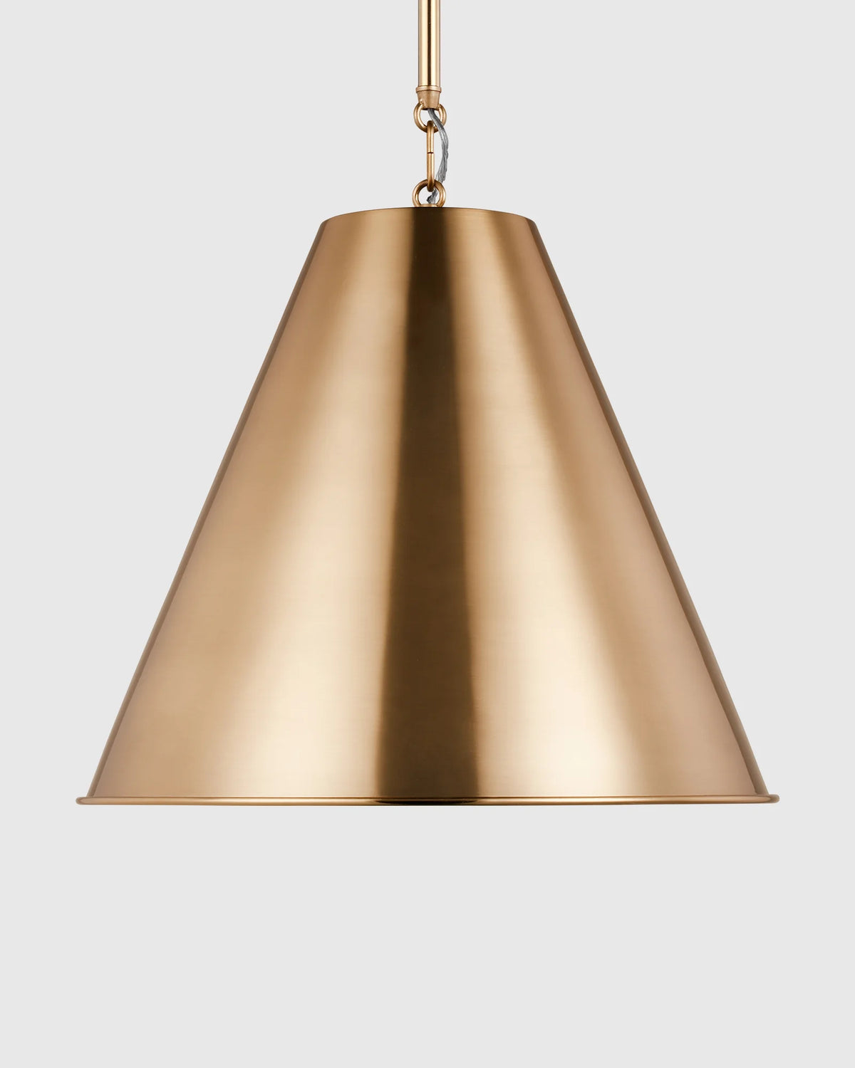 Tapered Steel Shade Pendant Light - One Size / Brass