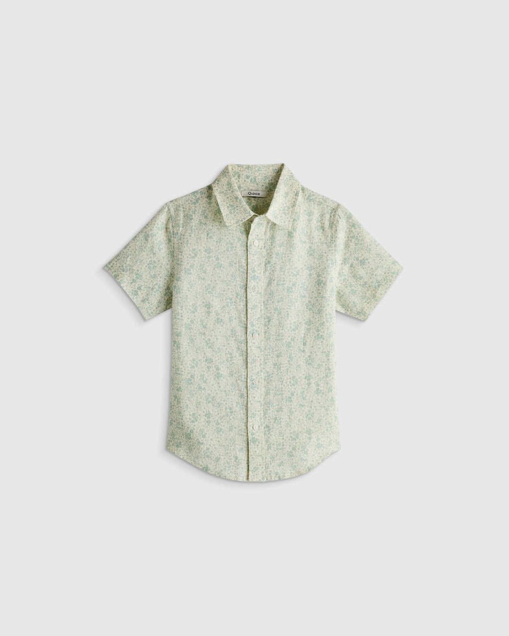 100% European Linen Printed Short Sleeve Shirt - 2T / Multi Palm