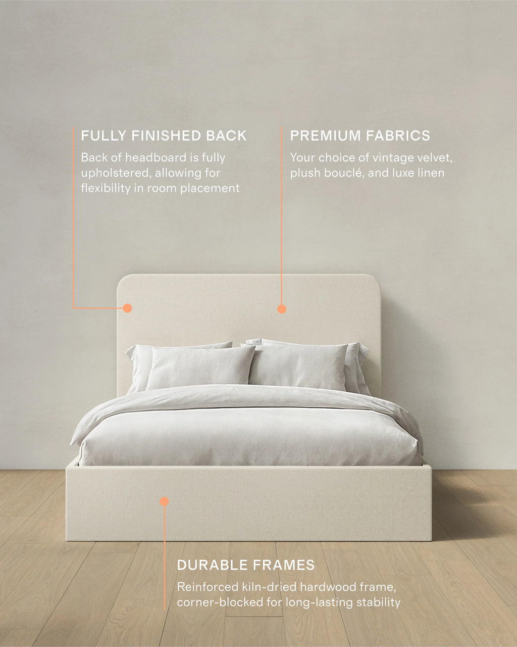 100% Linen Curved Bed - Full / Canvas