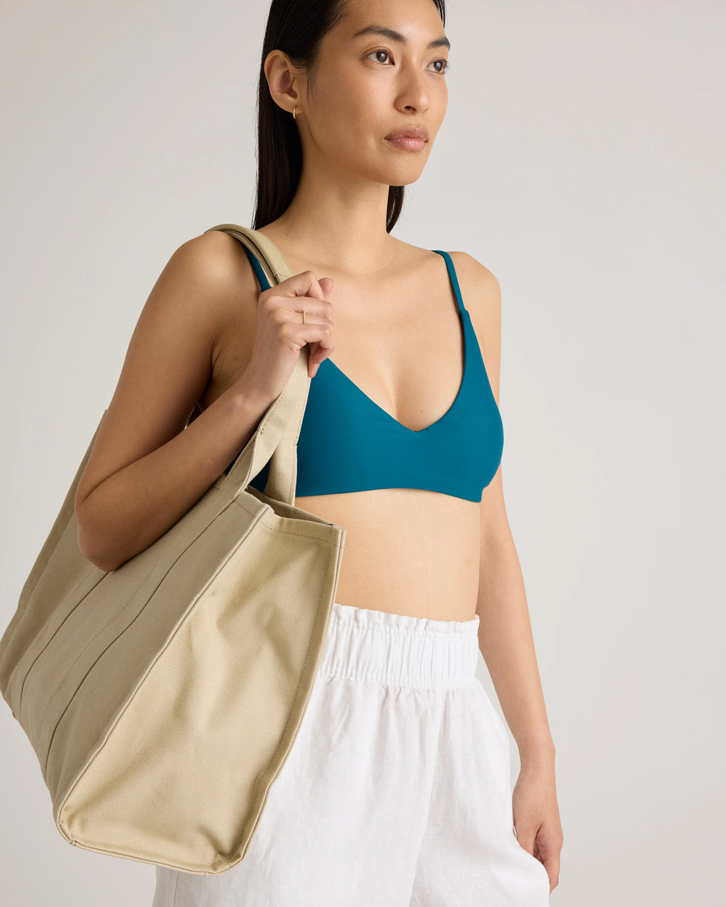 100% European Linen High Waisted Shorts - XS / Sky Blue Mariner Stripe