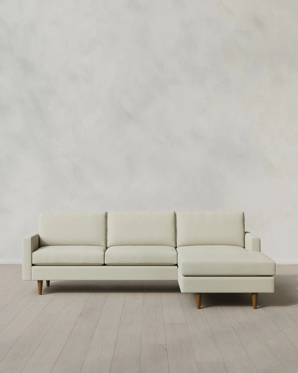Atlas Midcentury Chaise Sectional in Performance Basketweave - 106" Right Arm / Navy