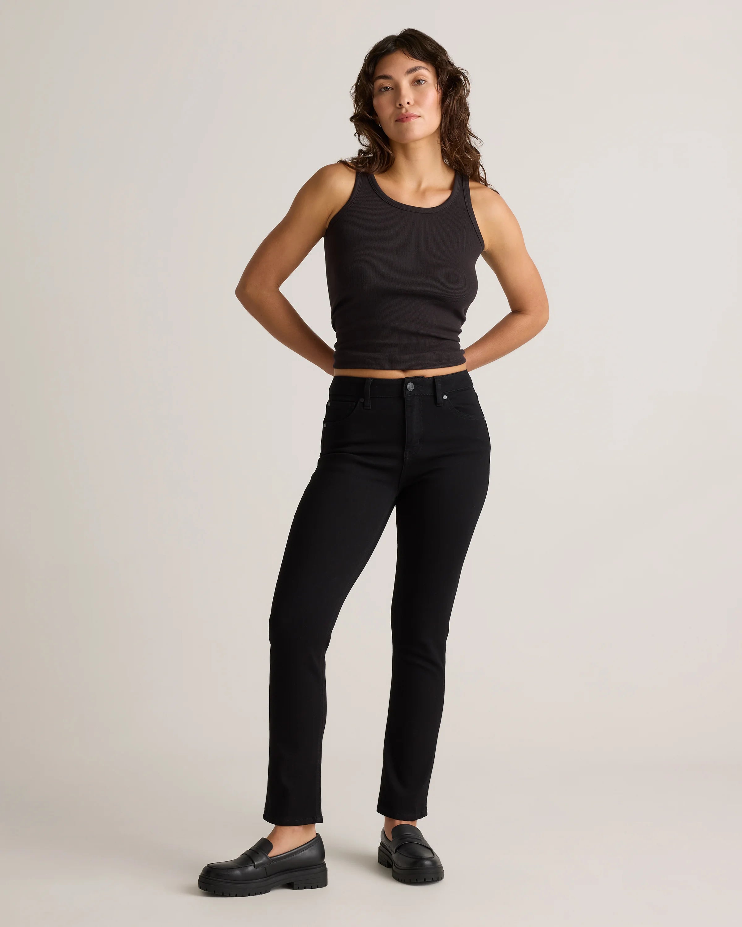 Luna Stretch Slim Straight Jeans - 24 / Black Secondary image