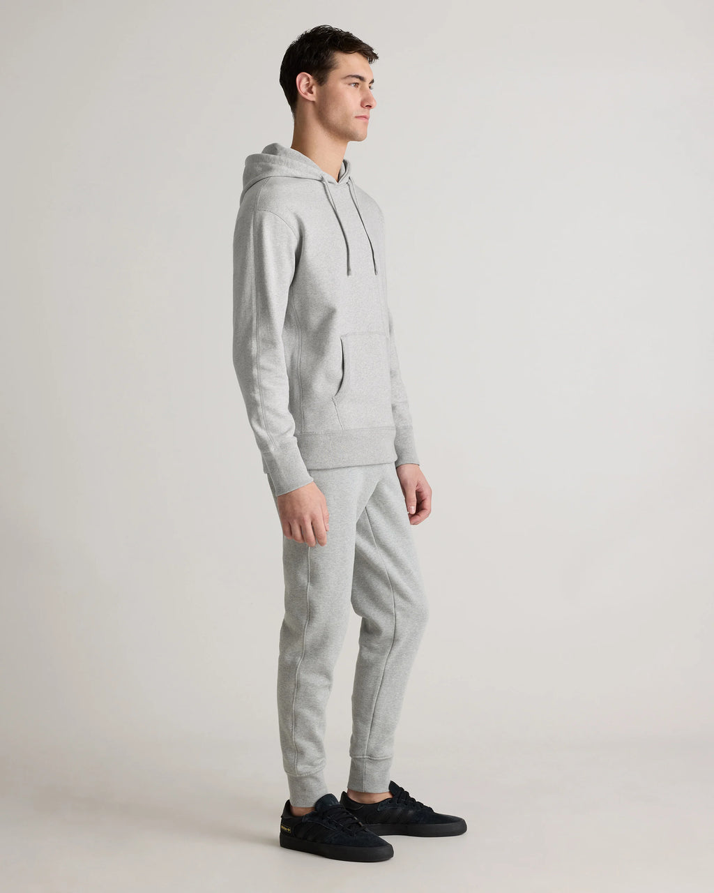 Organic Midweight French Terry Pullover Hoodie - S / Light Heather Grey