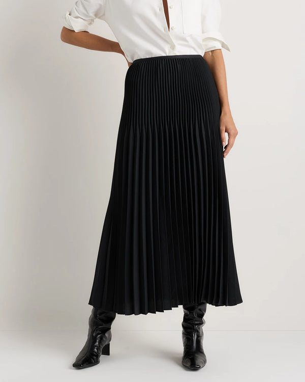 Pleated Matte Midi Skirt - XS / Coffee Bean Brown
