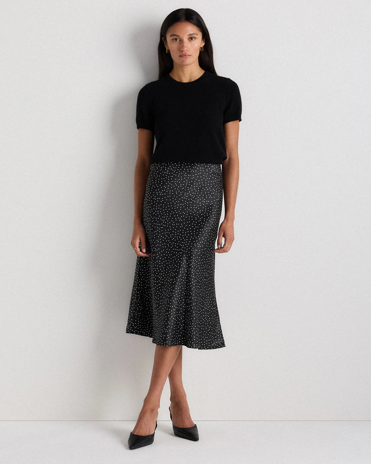 100% Washable Silk Skirt - XS / Champagne