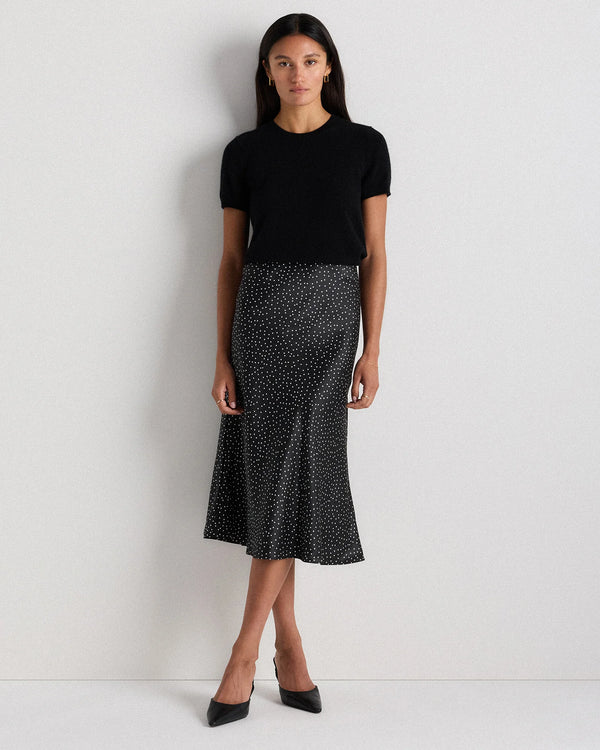 100% Washable Silk Skirt - XS / Champagne